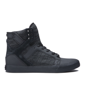 Supra Mens SKYTOP High Top Shoes Black/Dk Grey/black | US-39446